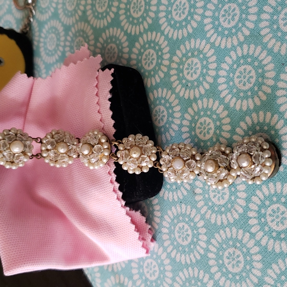 Vintage peral w/crystal bracelet - Picture 3 of 7